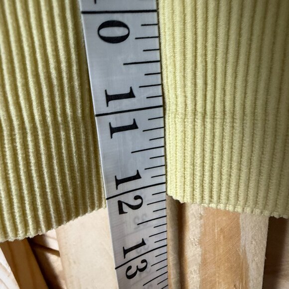 Large, Pale Yellow, Ribbed, Racerback Crop Tank Top - Picture 5 of 6